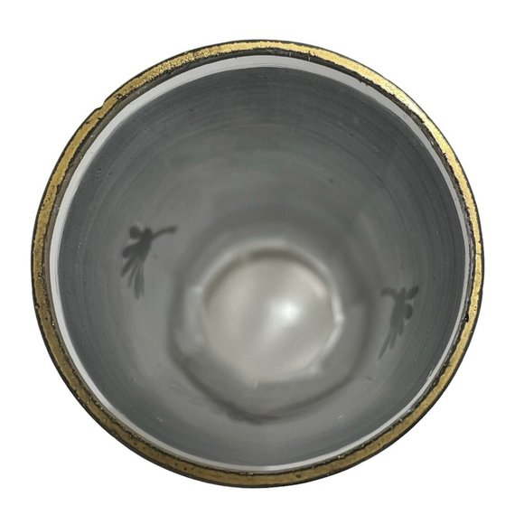 Antique 1890s Pair of Bohemian Art Glass Enameled Tulips Flowers Smokey Grey - Picture 9 of 12